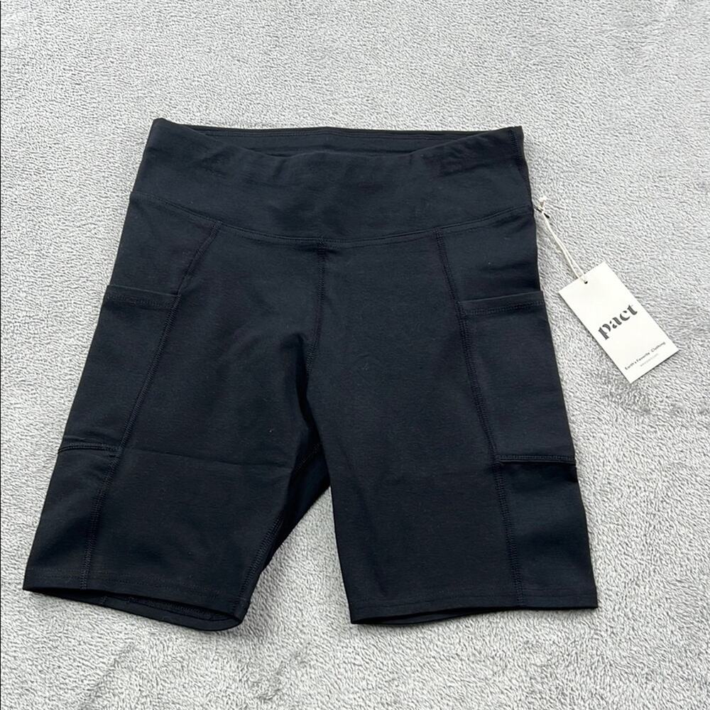 LAST 1!‎ NEW PACT S Organic Cotton Stretch Blend Black Bike Shorts Women's